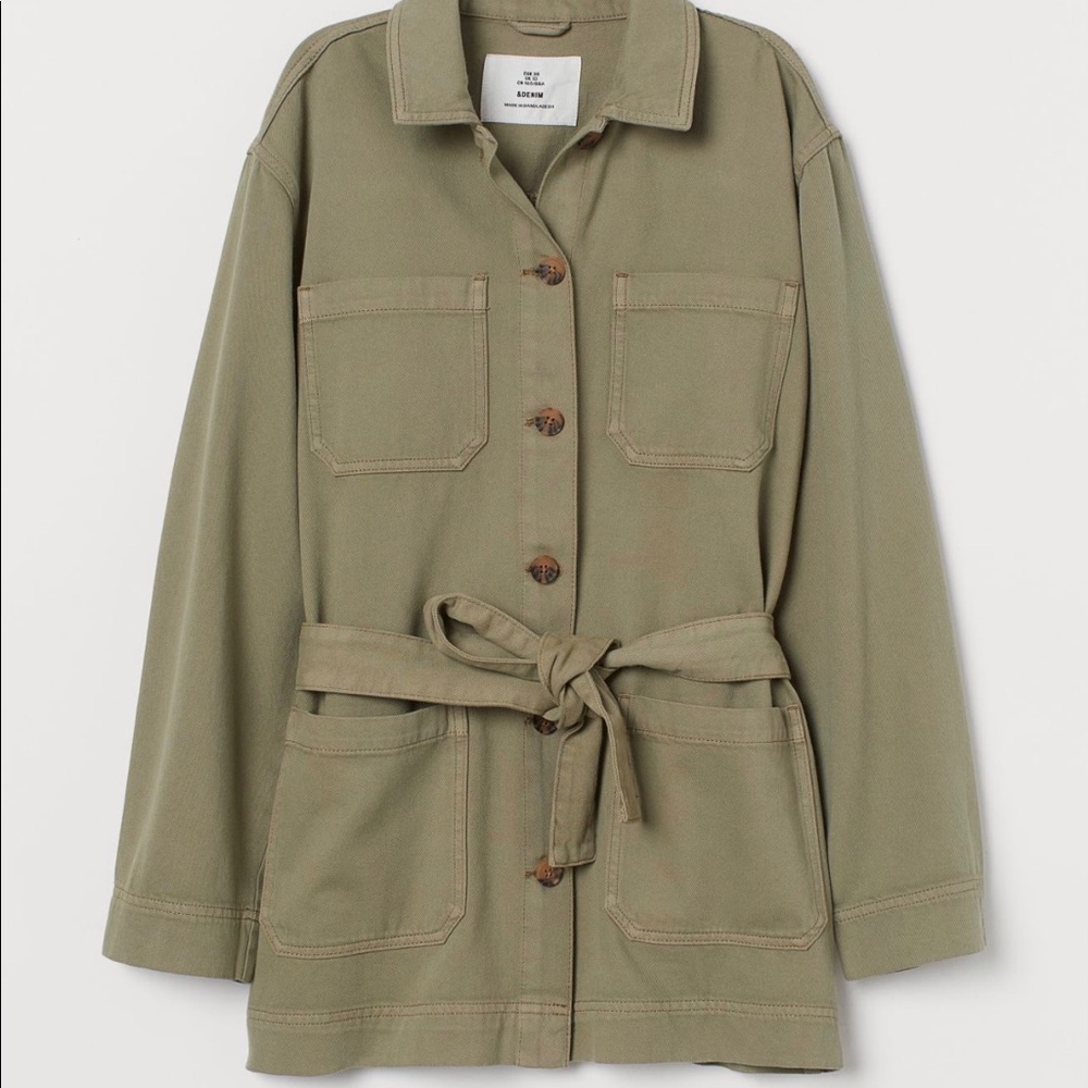 H & M Tie-belt utility jacket